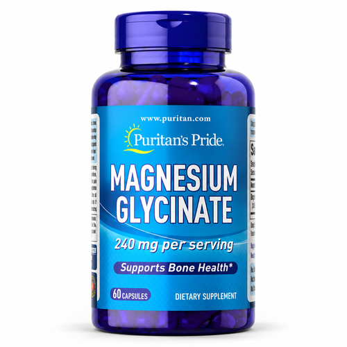 Puritan's Pride — Glicinato de magnesio 240 mg — 60 cápsulas