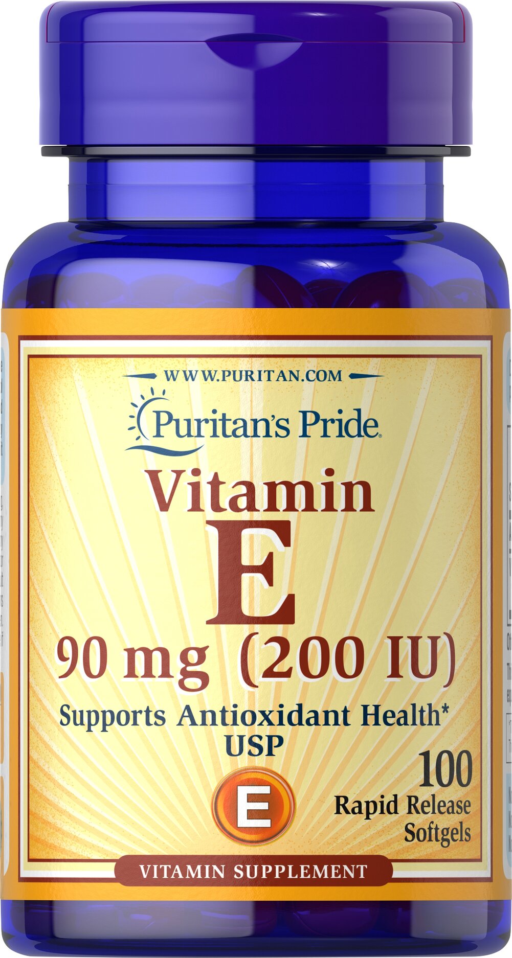 VITAMINA E 200 UI - 100 CAPSULAS - PURITANS PRIDE