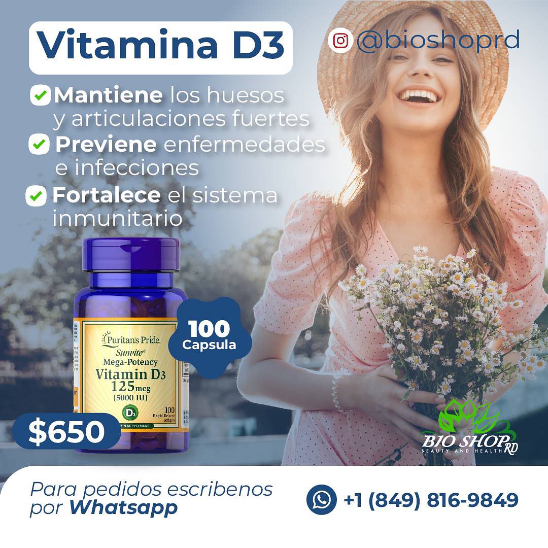 VITAMINA D3 5000IU - 100 CAPSULAS  - PURITANS PRIDE