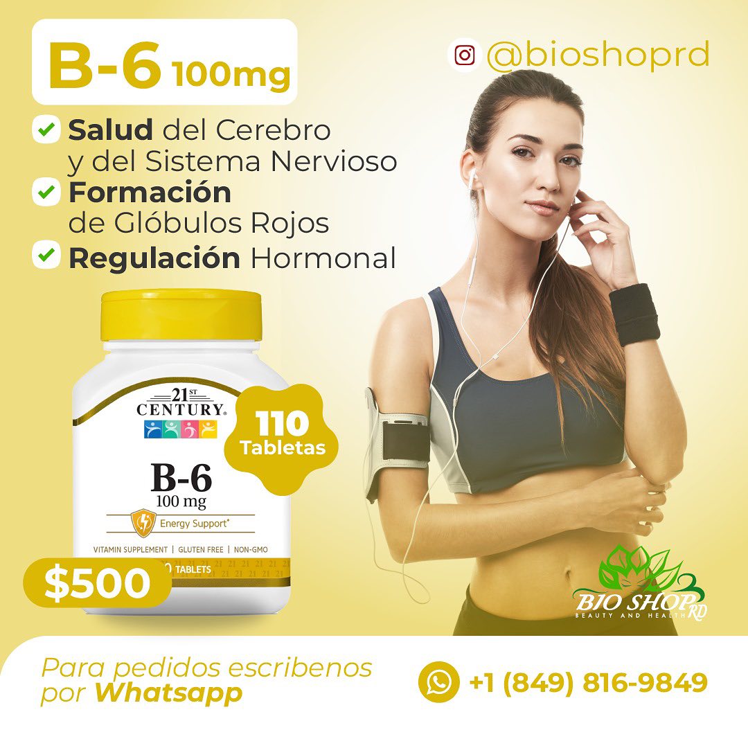 21st Century, Vitamina B6, 100 mg, 110 comprimidos