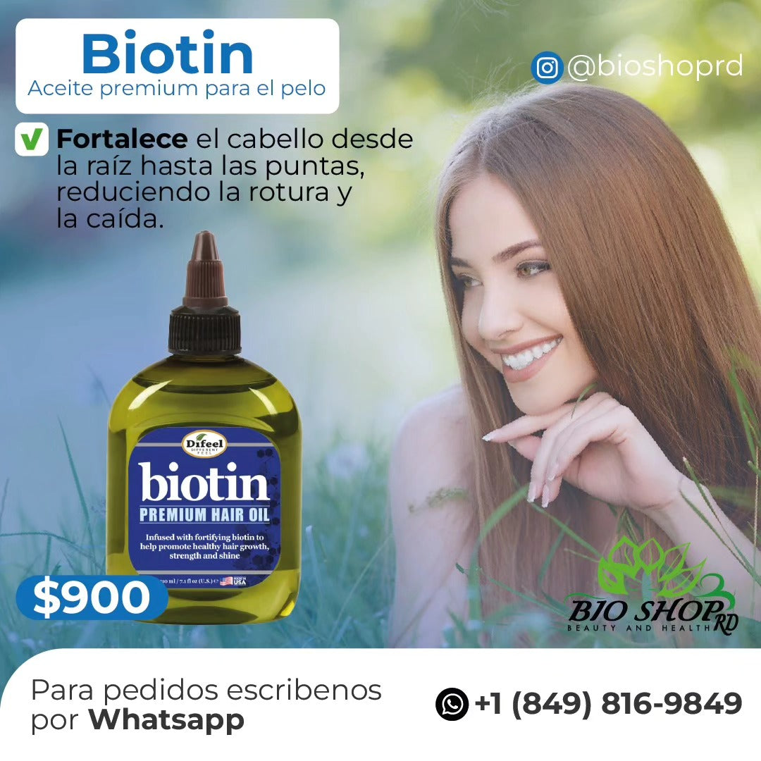 Difeel Aceite capilar de biotina prémium de 7.1 oz.