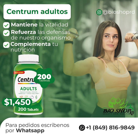 Centrum Suplemento multivitamínico/multimineral para adultos con antioxidantes, zinc, vitamina D3 y vitaminas B, sin gluten, ingredientes sin OMG, 200 unidades