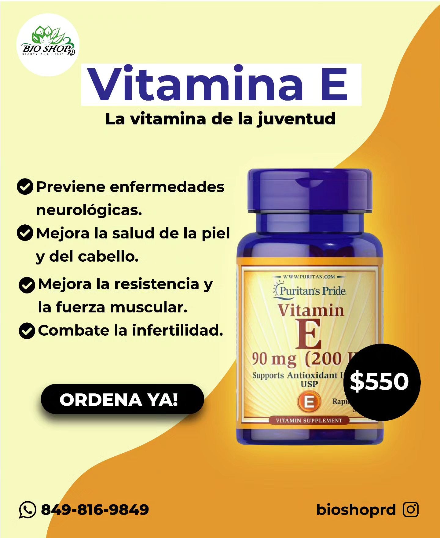 VITAMINA E 200 UI - 100 CAPSULAS - PURITANS PRIDE