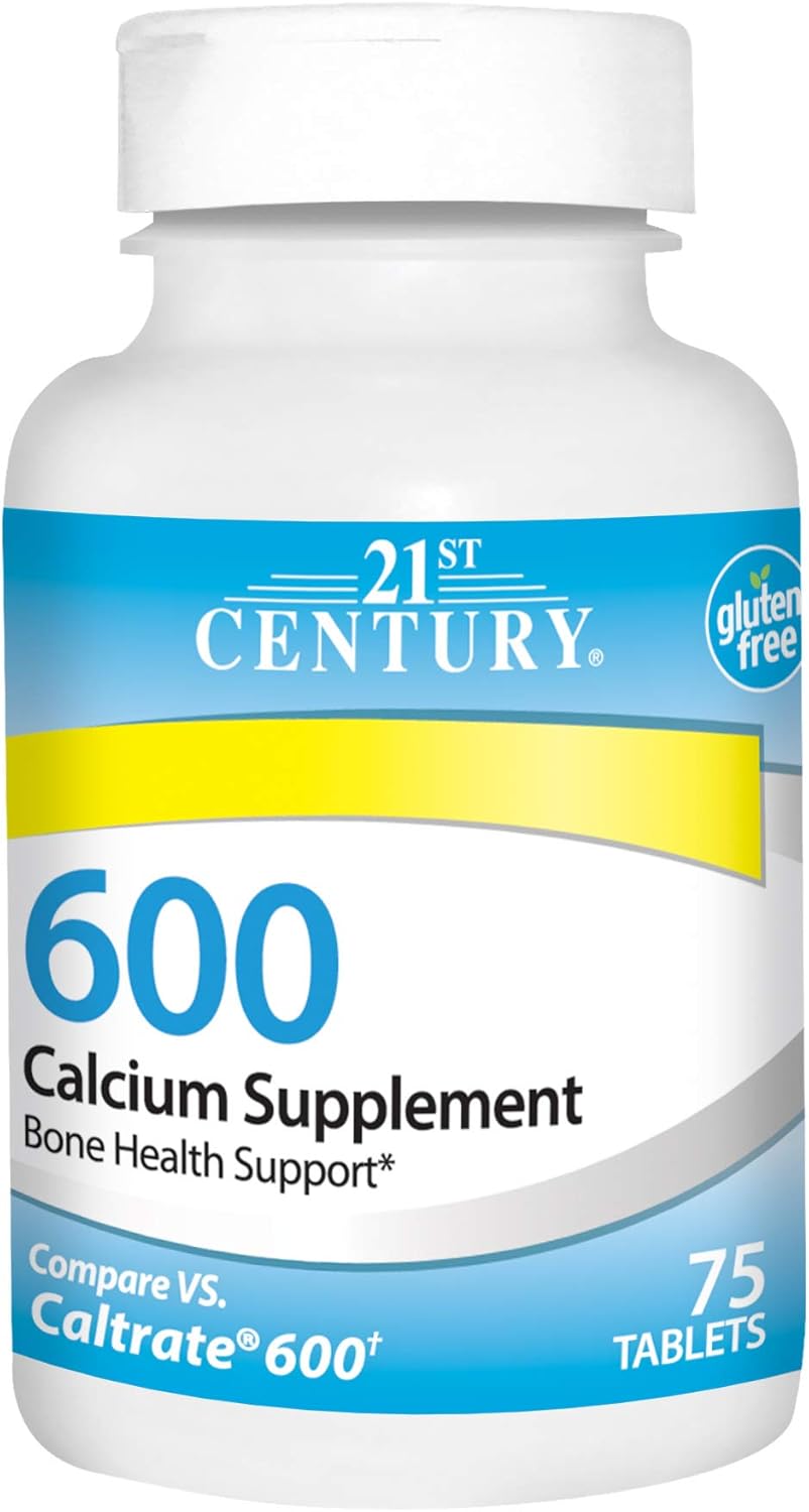 21st Century Suplemento de calcio, 600 mg, 75 unidades