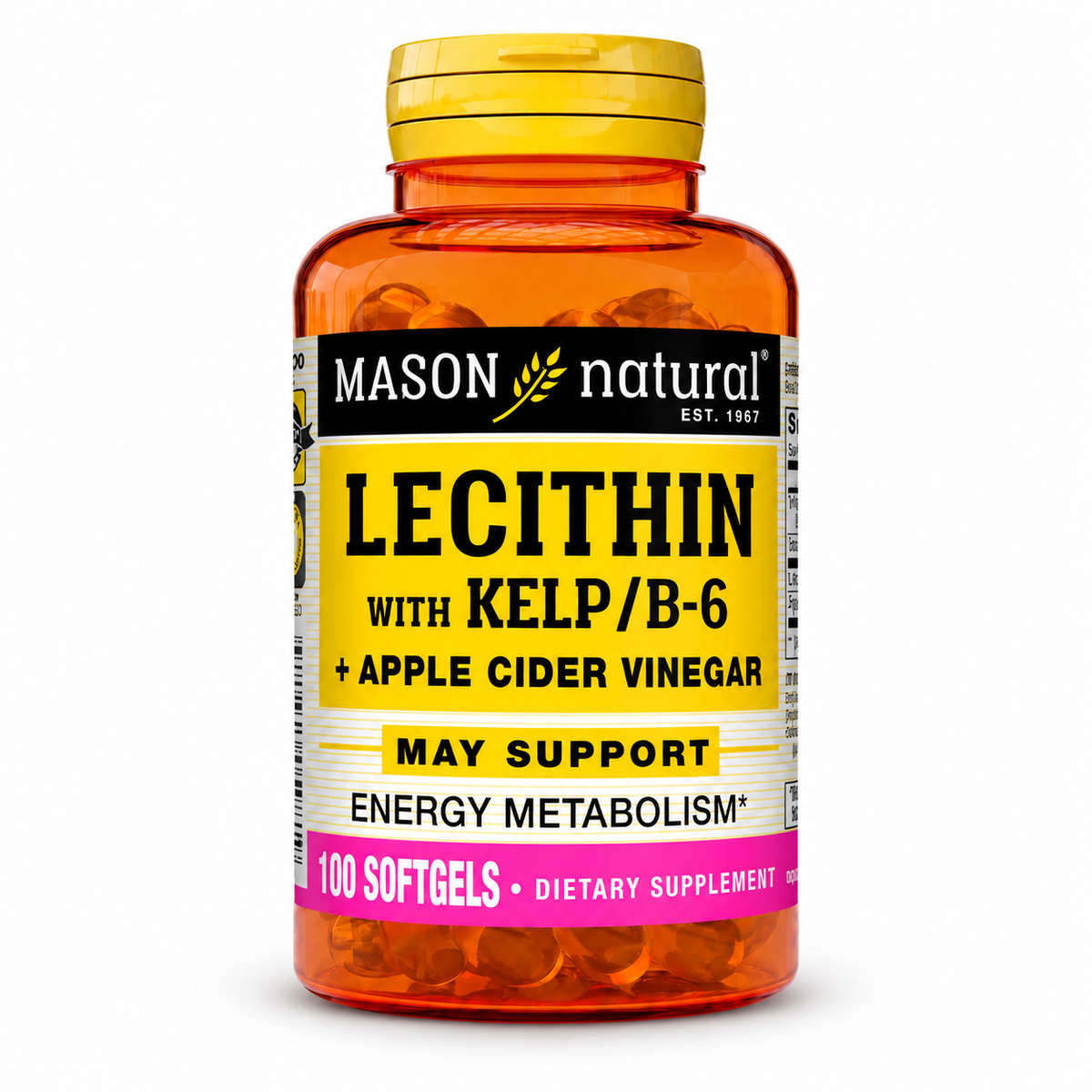 Lecithin con Kelp, B-6 y vinagre de manzana — 100 cápsulas blandas