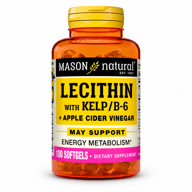 Mason Natural — Lecithin con Kelp, B-6 y vinagre de manzana — 100 cápsulas blandas